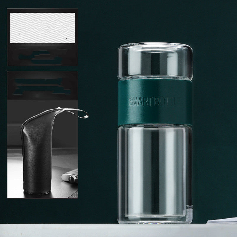 Double-layer Tea And Water Separated Glass Cups, Tea Cups, Creative Gift Cups.